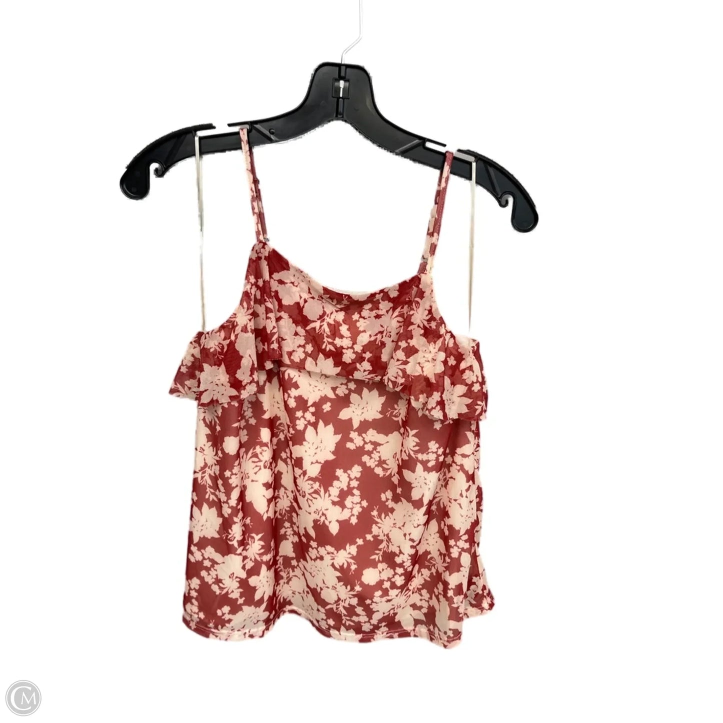 Top Sleeveless By Evereve In Red & White, Size: S