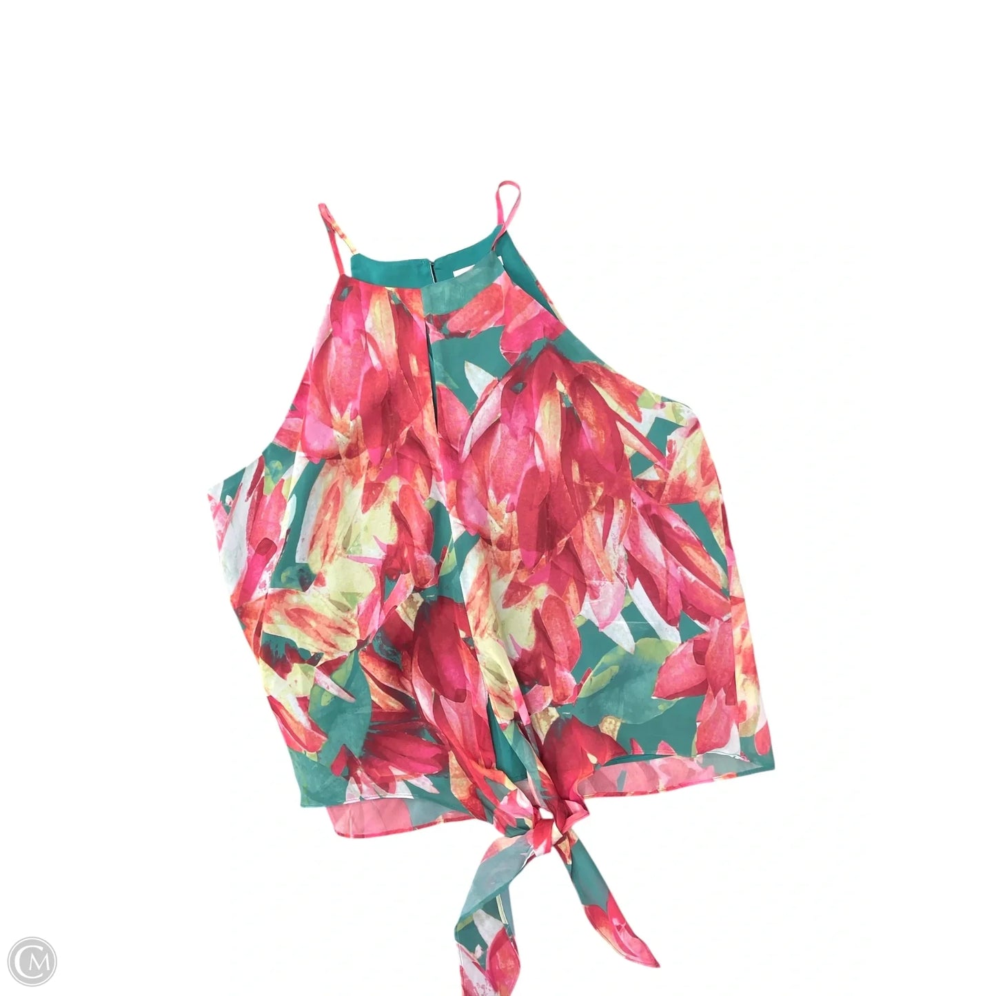 Top Sleeveless By Bar Iii In Green & Pink, Size: L