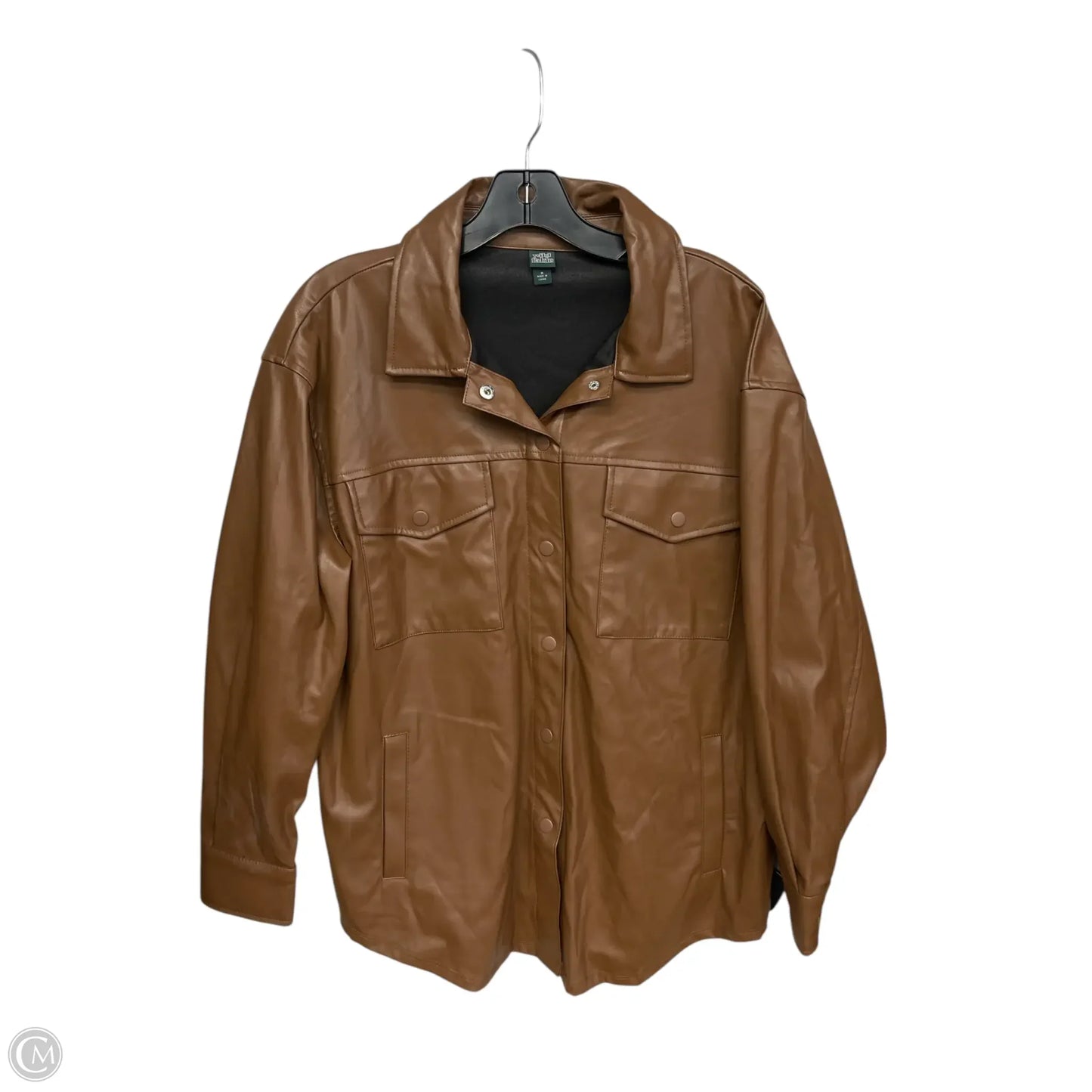 Jacket Shirt By Wild Fable In Brown, Size: M