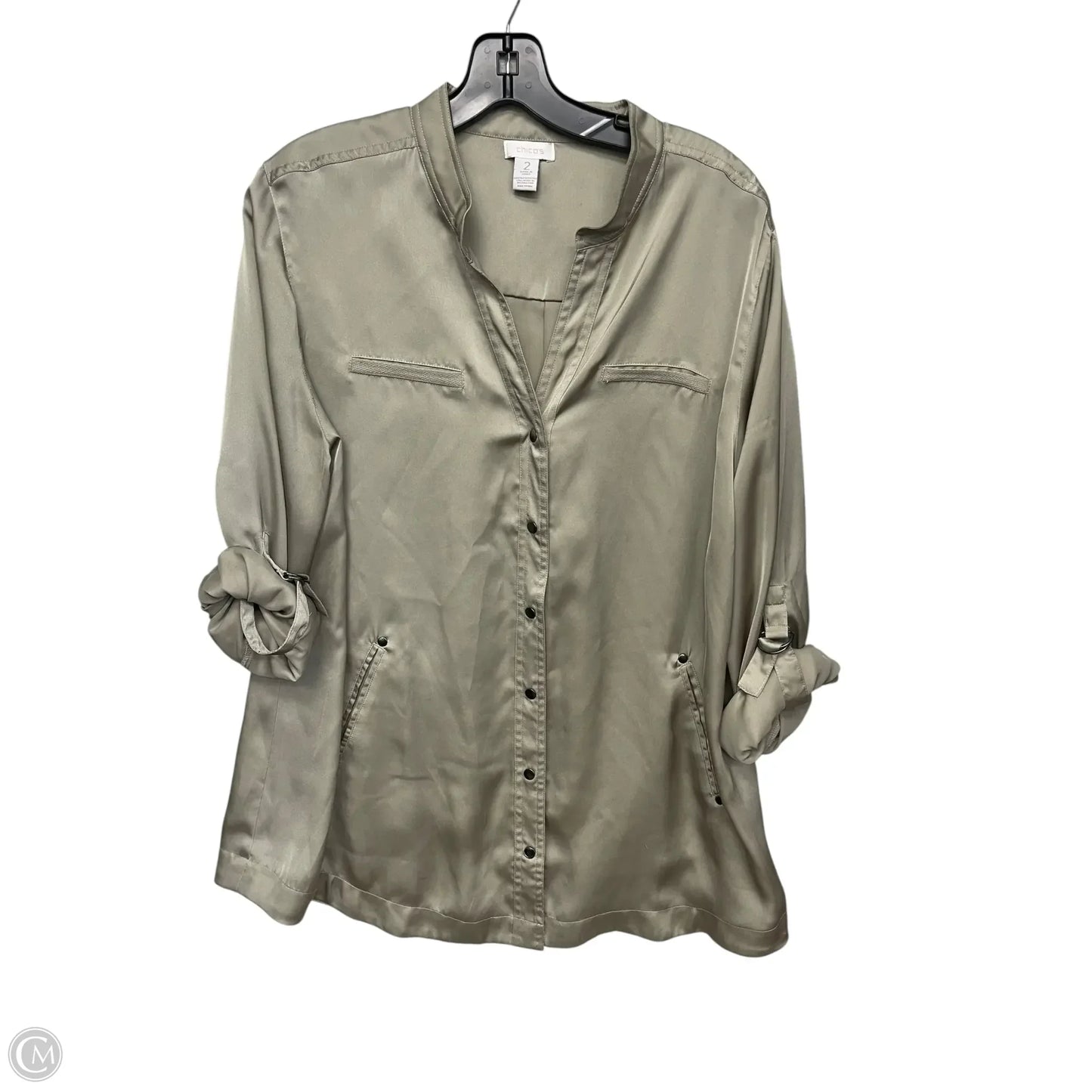 Top Long Sleeve By Chicos In Green, Size: L