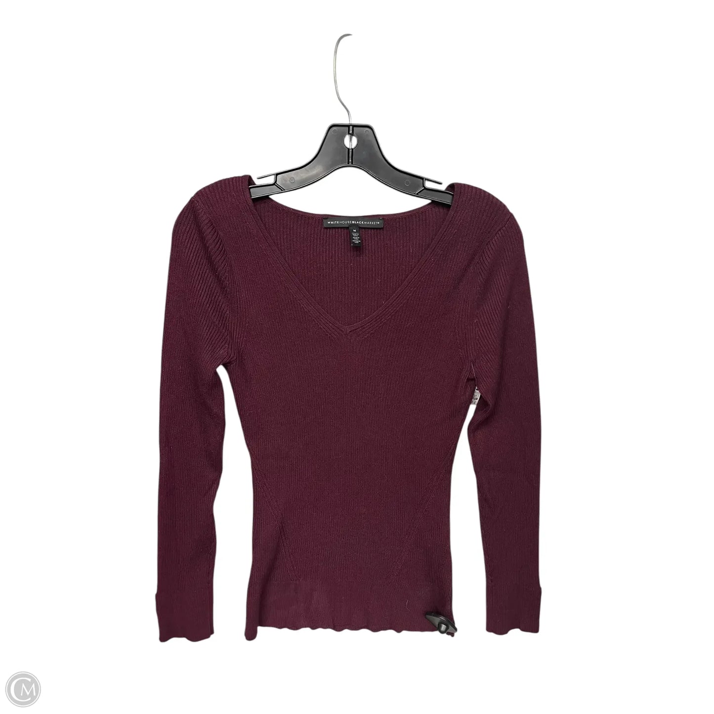 Top Long Sleeve By White House Black Market In Maroon, Size: M