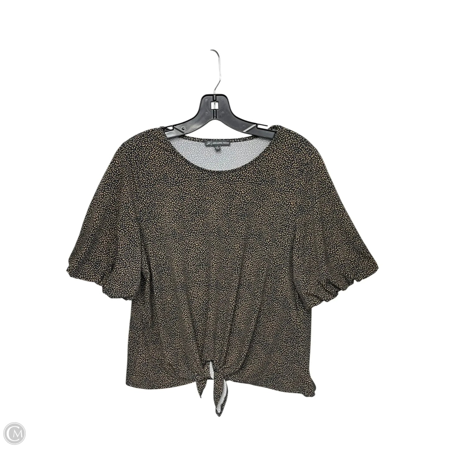 Top Short Sleeve By Adrianna Papell In Blue & Brown, Size: L