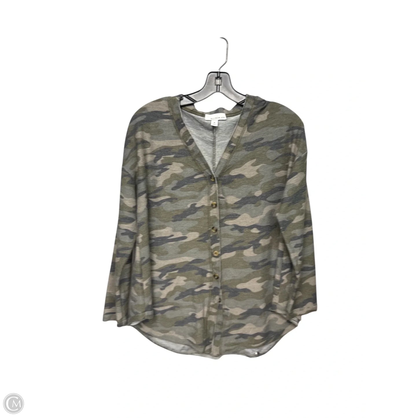 Top Long Sleeve By Allison Joy In Camouflage Print, Size: M