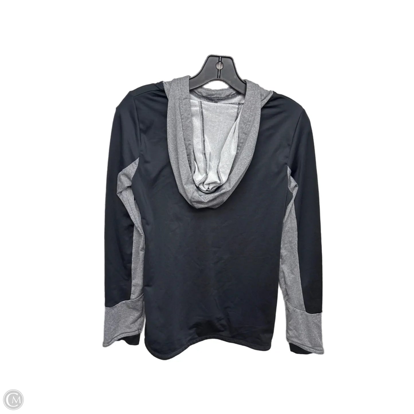 Athletic Sweatshirt Hoodie By Under Armour In Black & Grey, Size: Xs