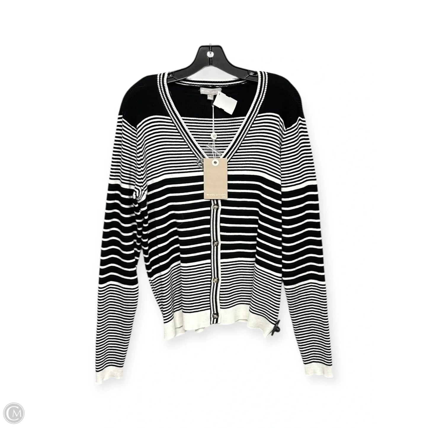 Cardigan By Evolution In Black & White, Size: Xl