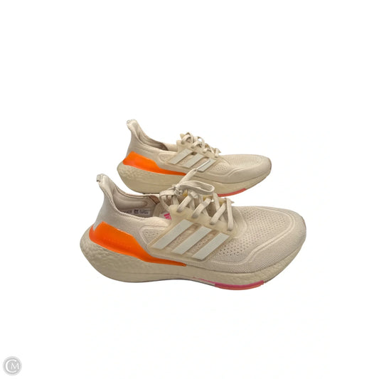 Shoes Sneakers By Adidas In Cream & Orange, Size: 10