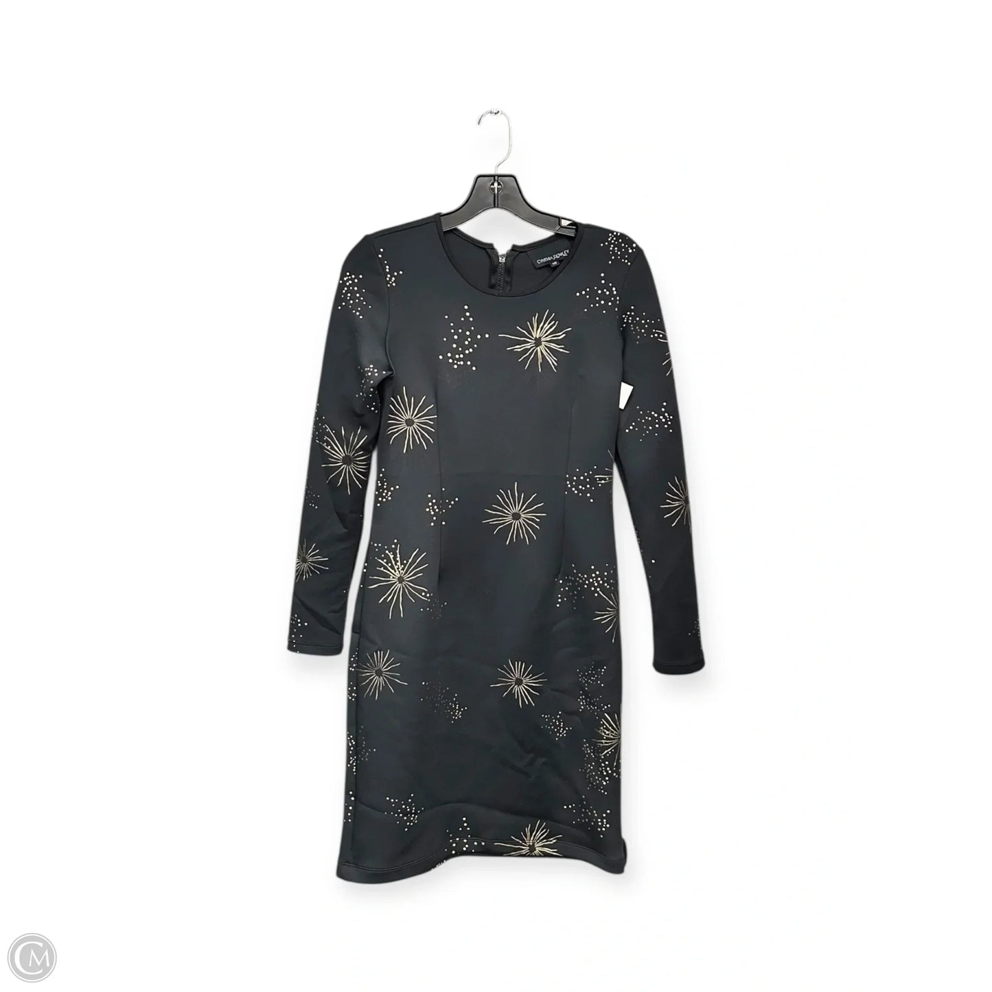 Dress Casual Midi By Cynthia Rowley In Black & Gold, Size: M