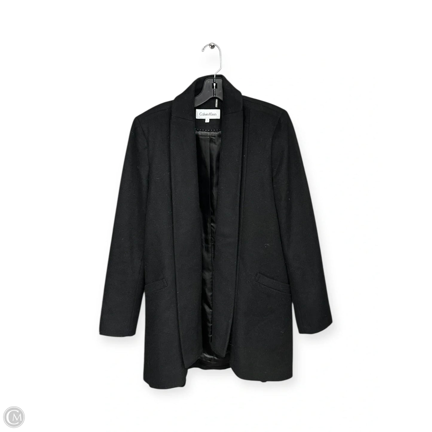 Coat Peacoat By Calvin Klein In Black, Size: S