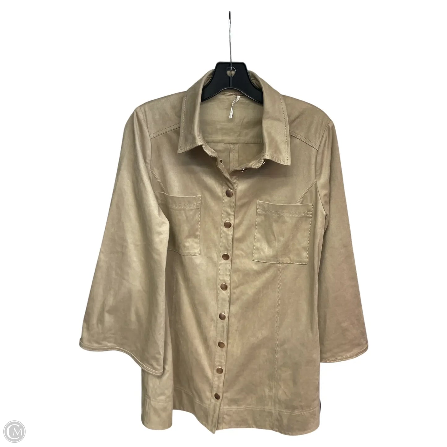 Jacket Shirt By Free People In Tan, Size: M