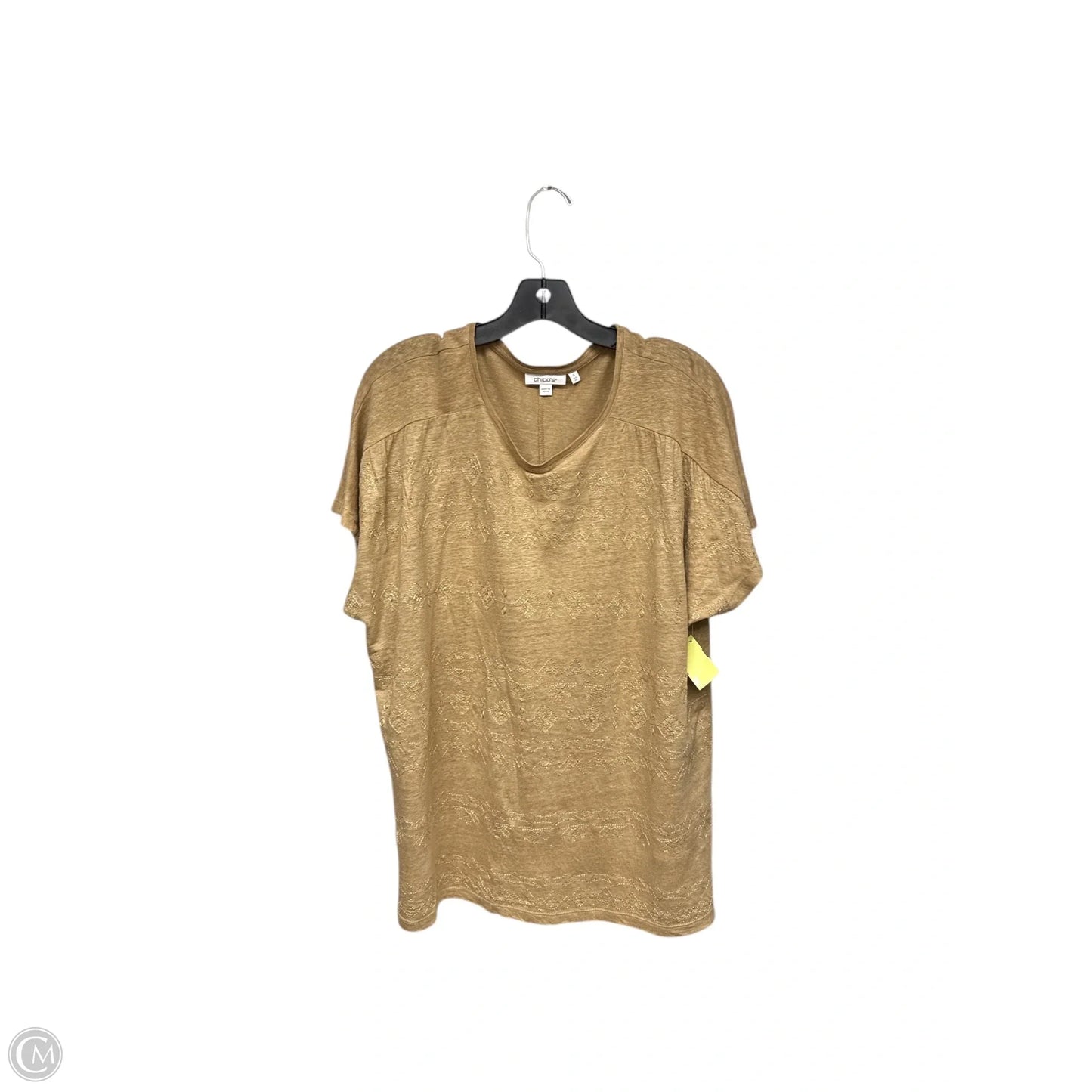 Top Short Sleeve By Chicos In Brown, Size: Xl