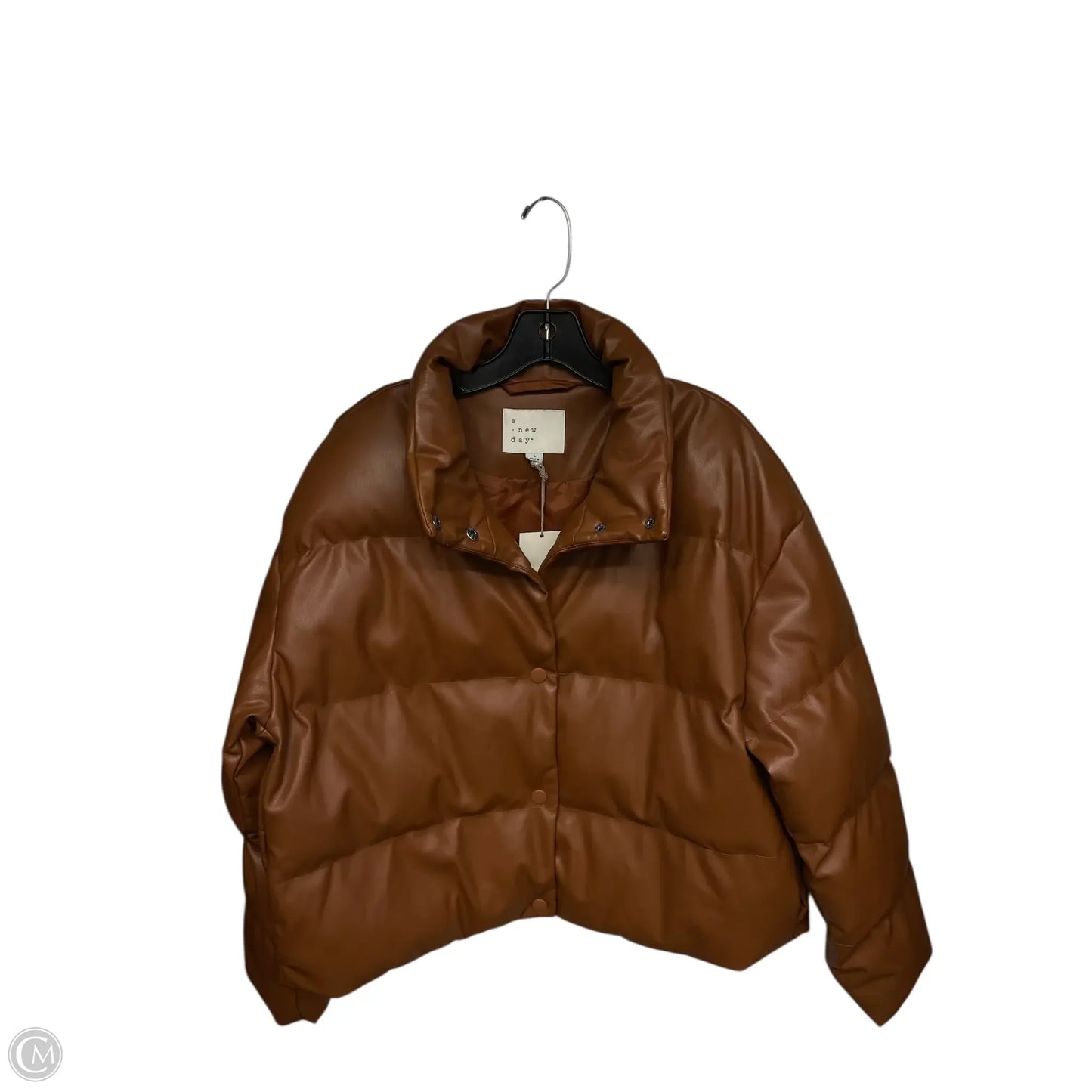 Jacket Puffer & Quilted By A New Day In Brown, Size: L