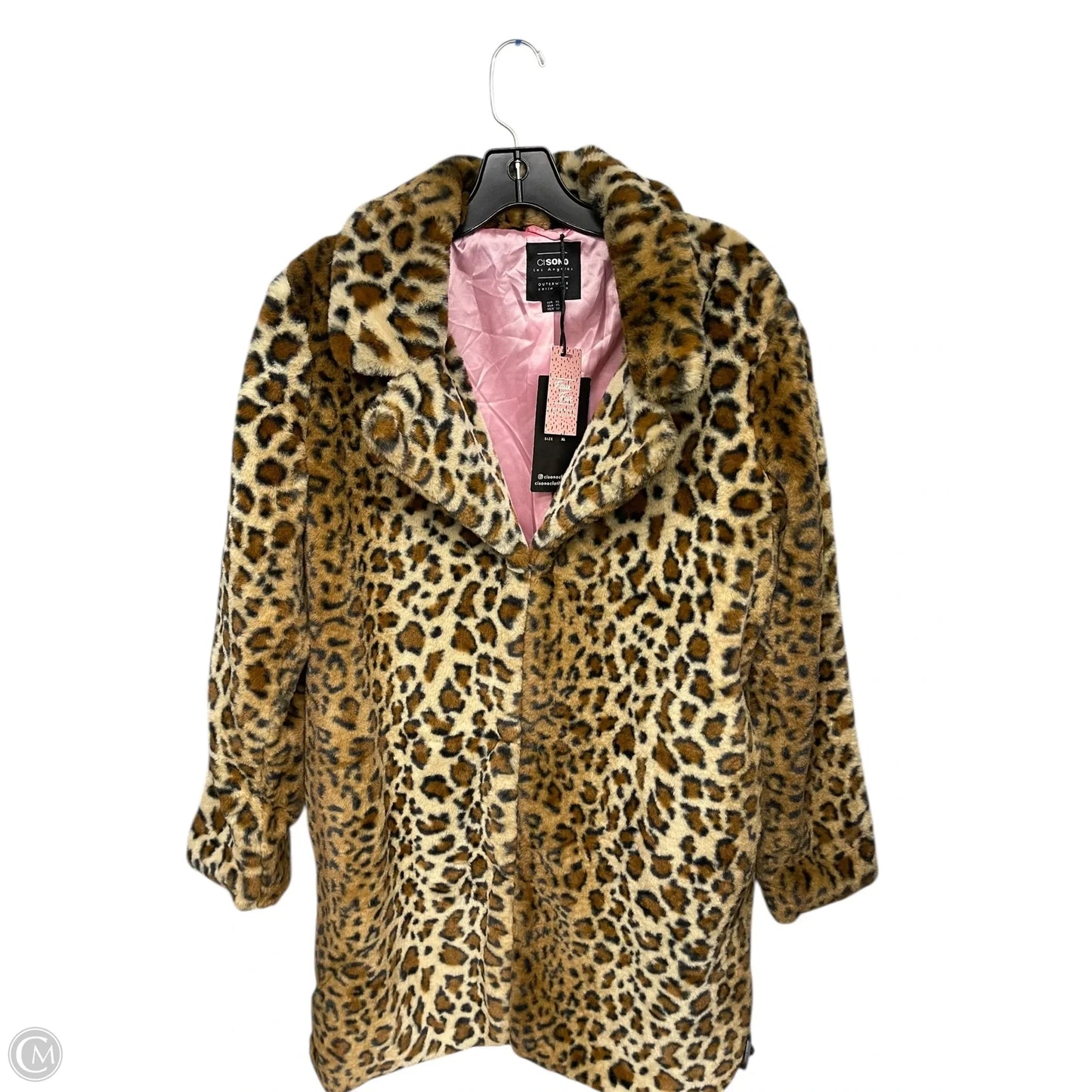 Jacket Faux Fur & Sherpa By Ci Sono In Animal Print, Size: Xl