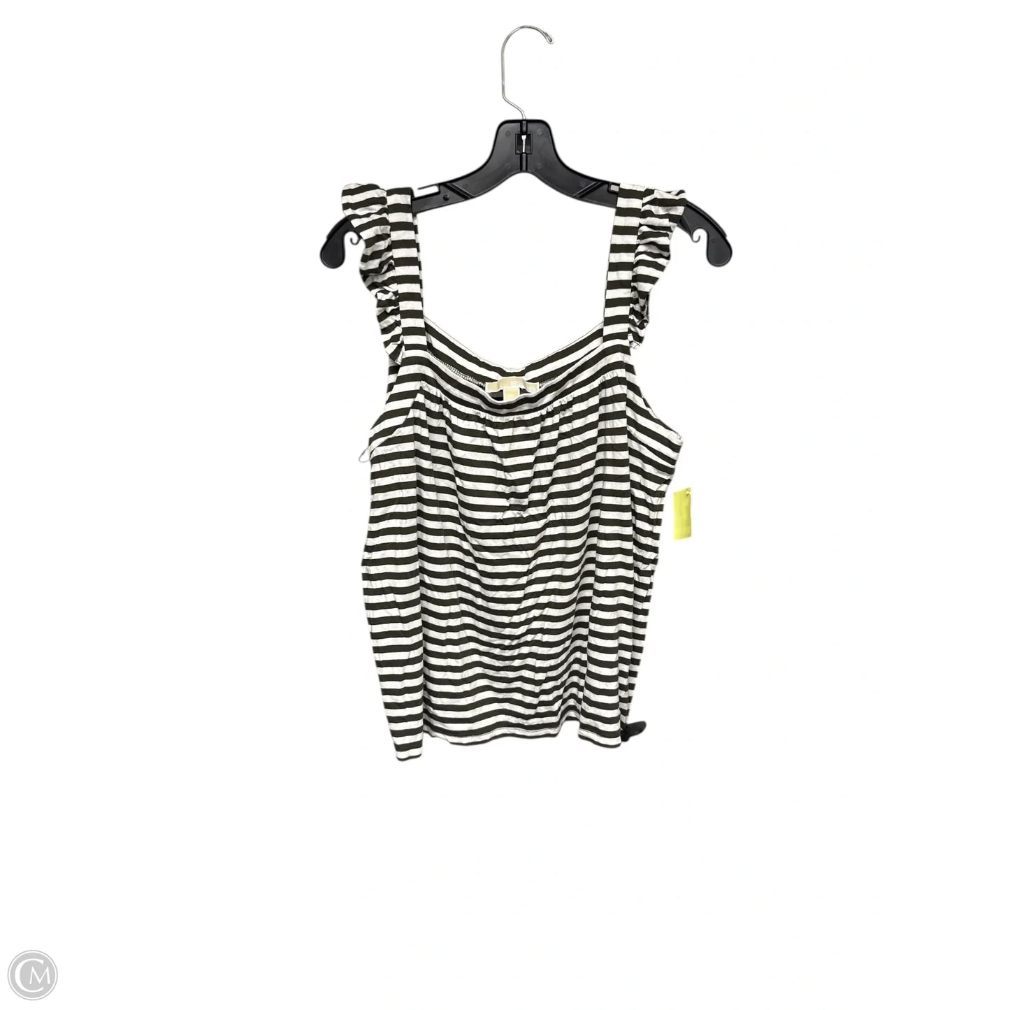 Top Sleeveless Designer By Michael Kors In Green & White, Size: L