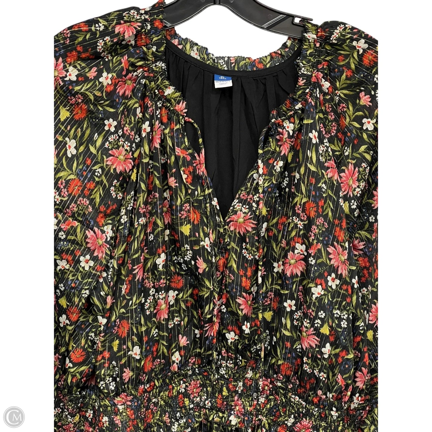 Dress Casual Maxi By Old Navy In Black & Green, Size: Xxl