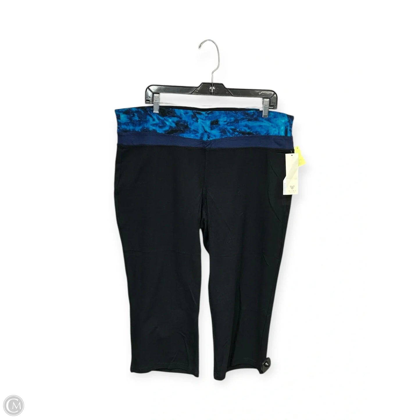 Athletic Capris By Livi Active In Black & Blue, Size: 2x