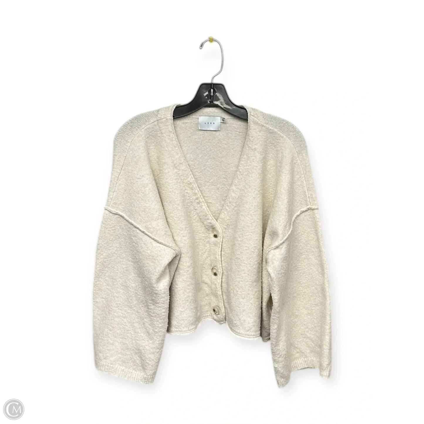 Cardigan By Lush In Cream, Size: L