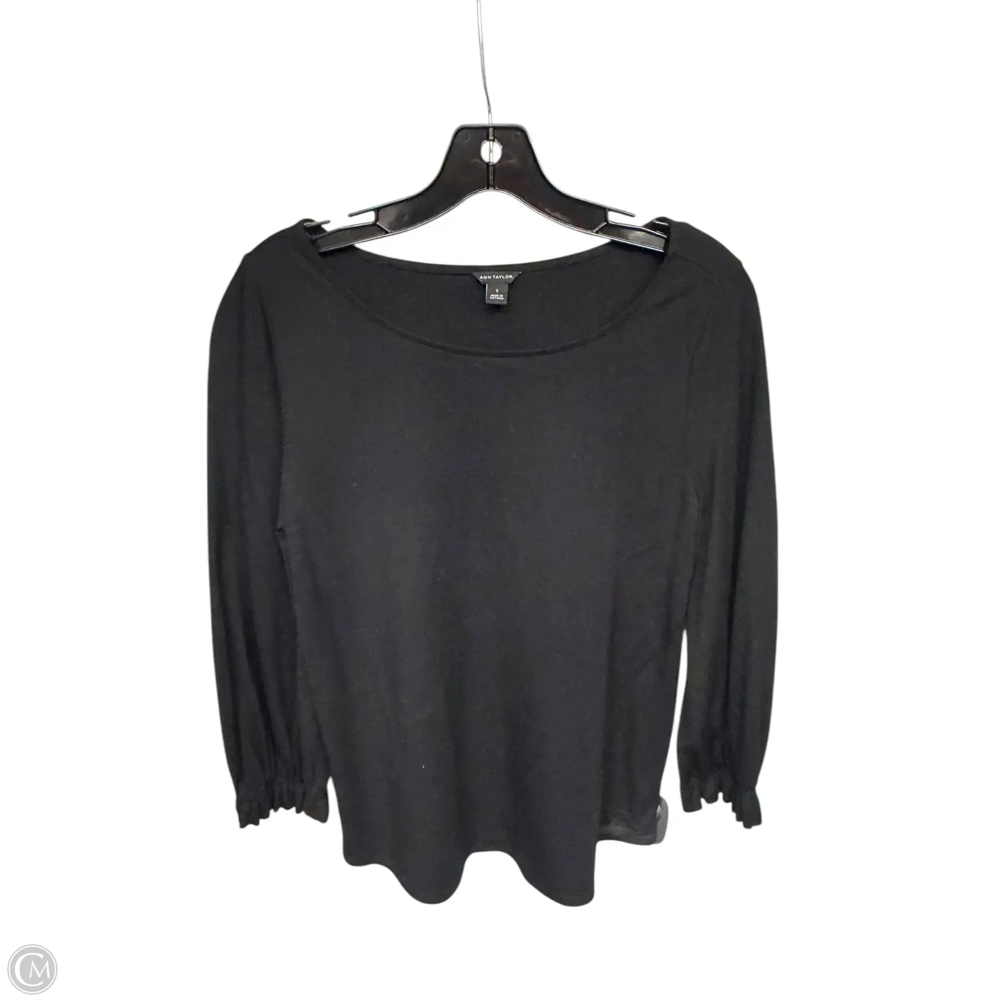 Top Long Sleeve By Ann Taylor In Black, Size: S