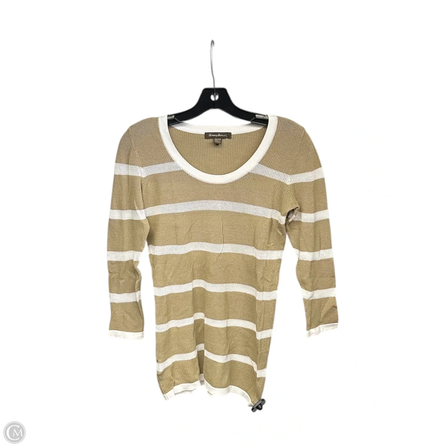 Top 3/4 Sleeve By Tommy Bahama In Tan & White, Size: Xs