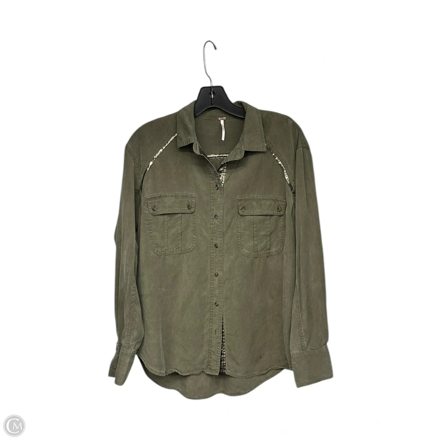 Top Long Sleeve By Free People In Green, Size: S