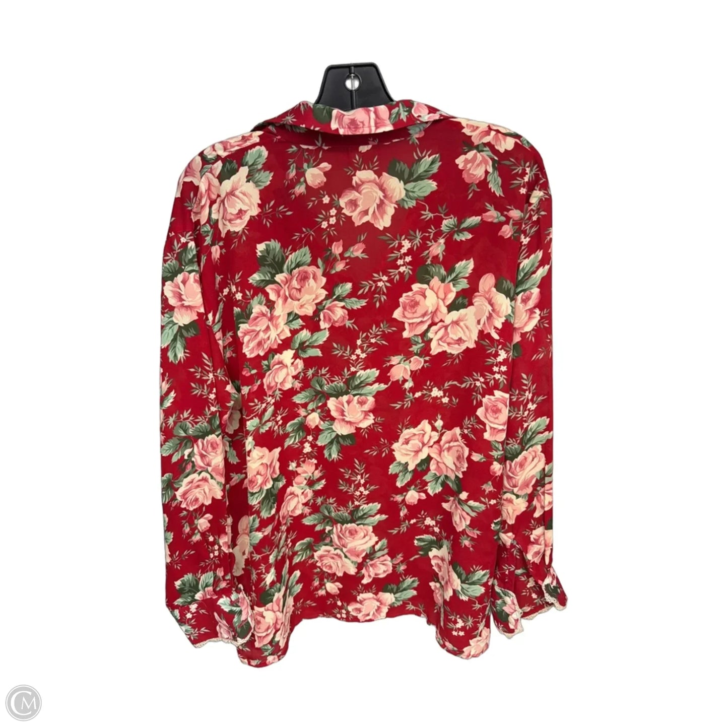 Top Long Sleeve By Guess In Red, Size: L