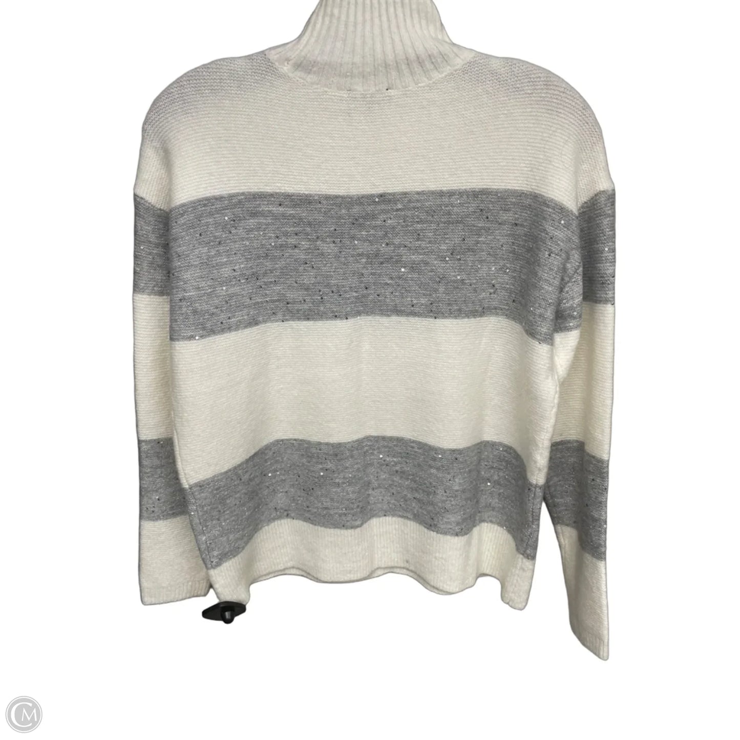 Sweater By Talbots In Grey & White, Size: Sp