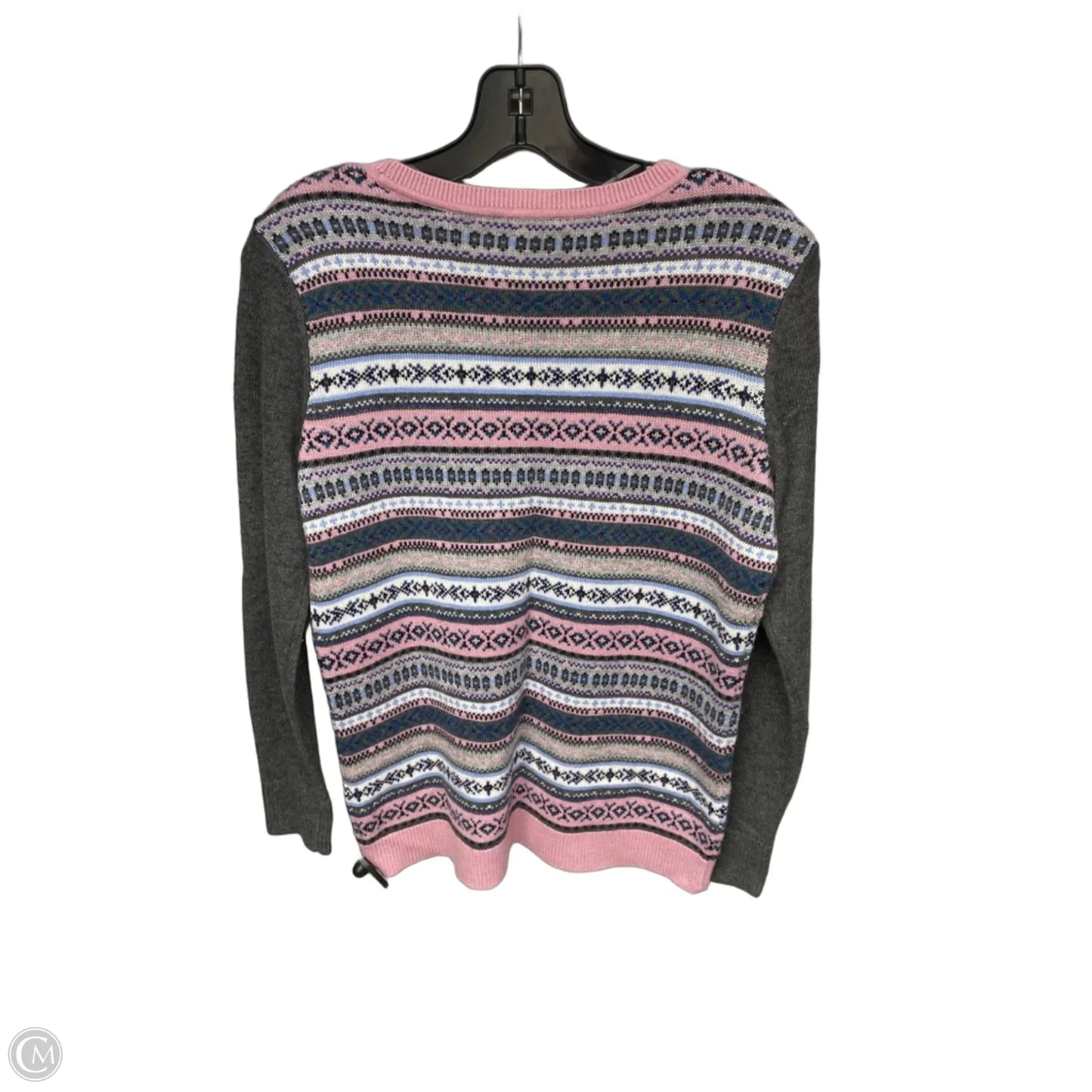 Sweater By Talbots In Grey & Pink, Size: Sp