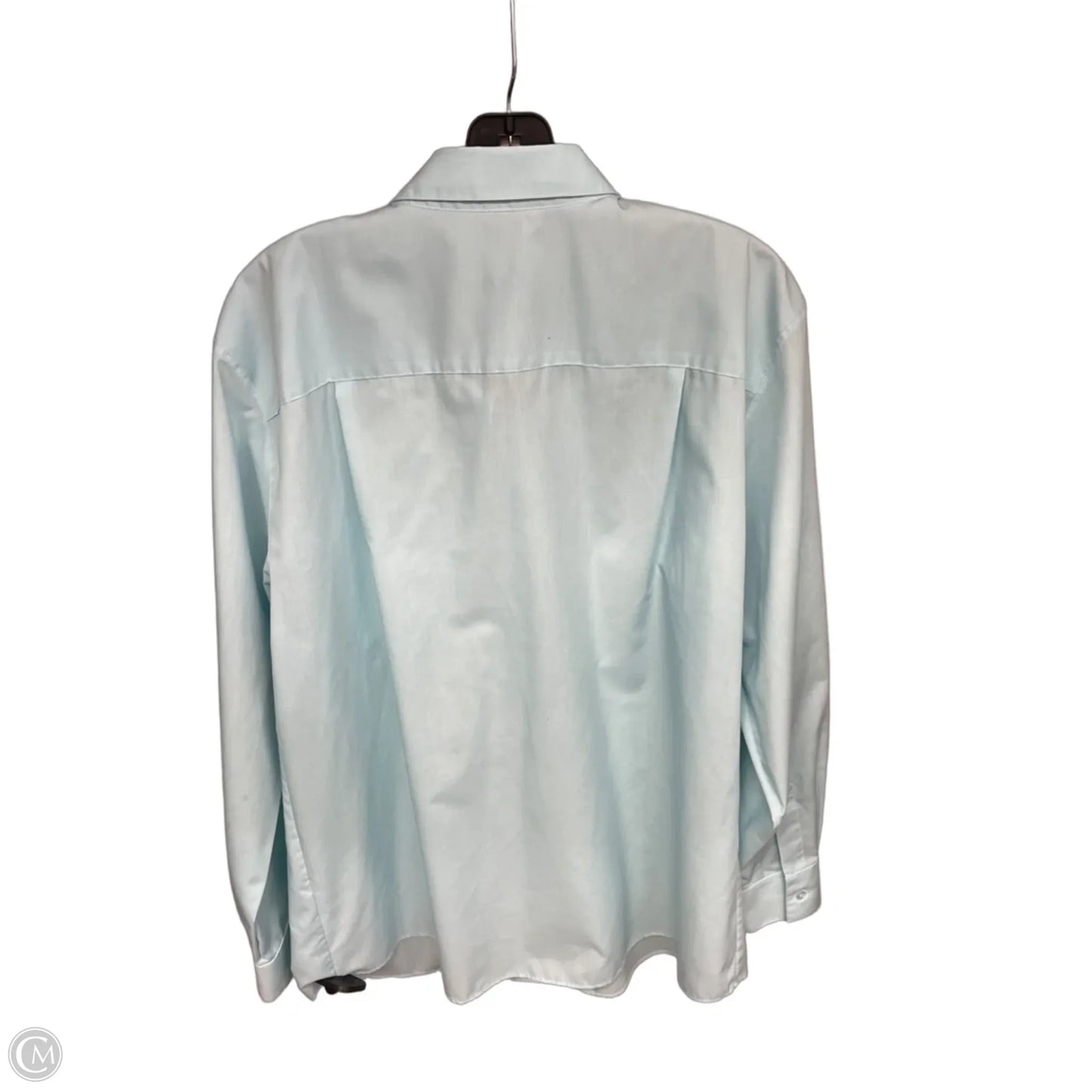 Top Long Sleeve By Foxcroft In Aqua, Size: 16