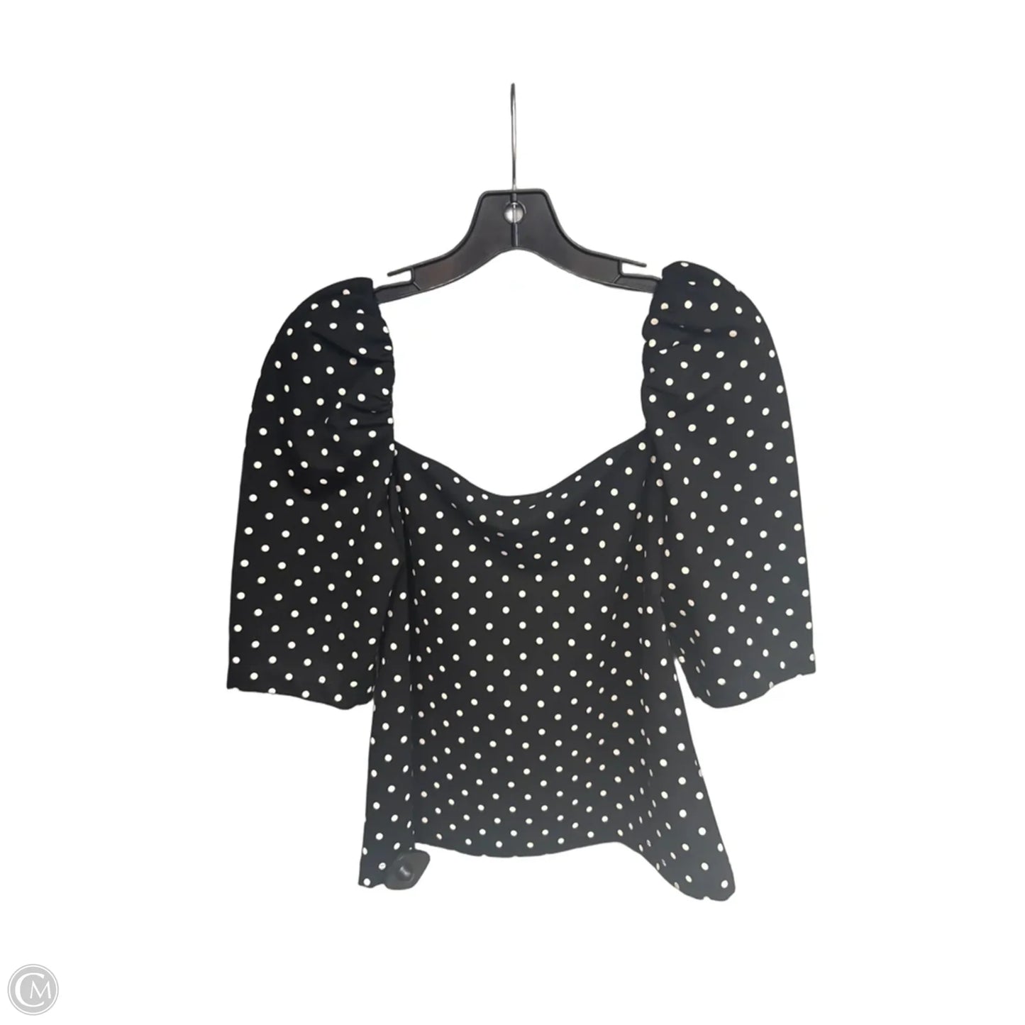 Top Short Sleeve By H&m In Polkadot Pattern, Size: M