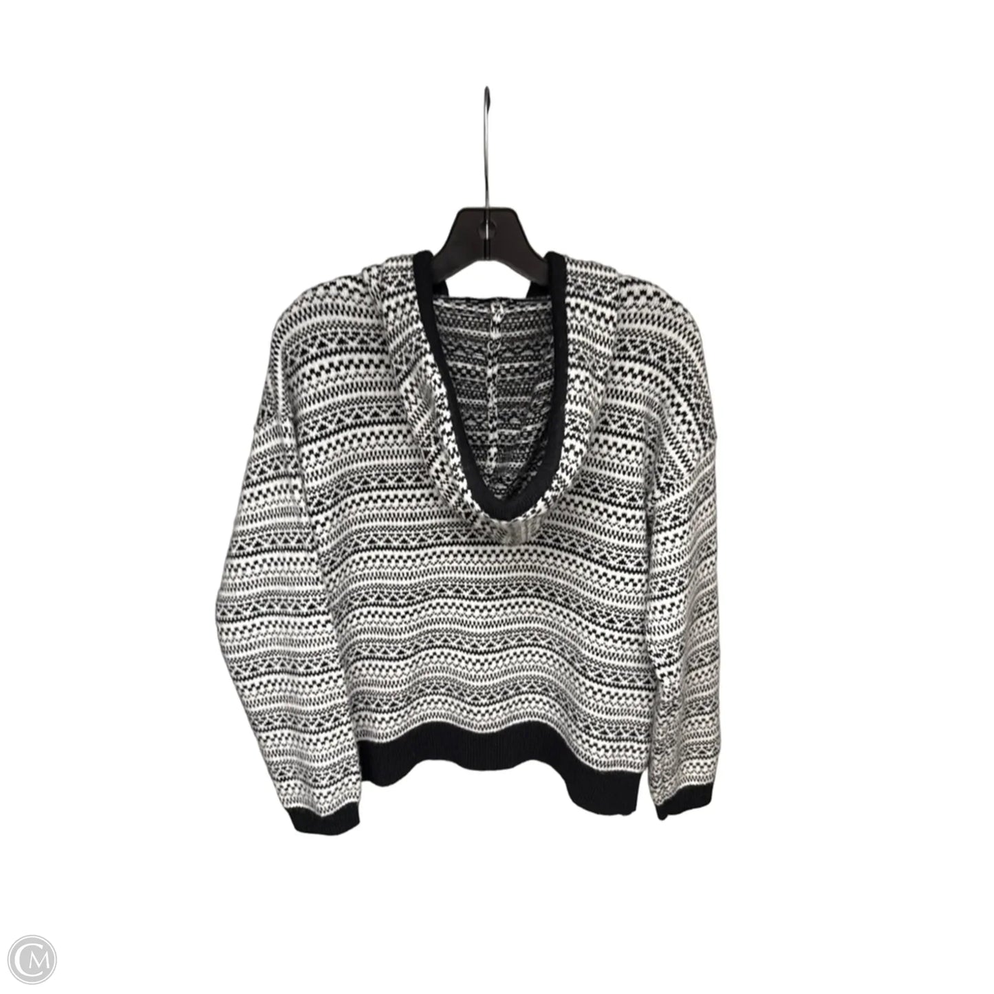 Sweater By Tribal In Black & White, Size: M