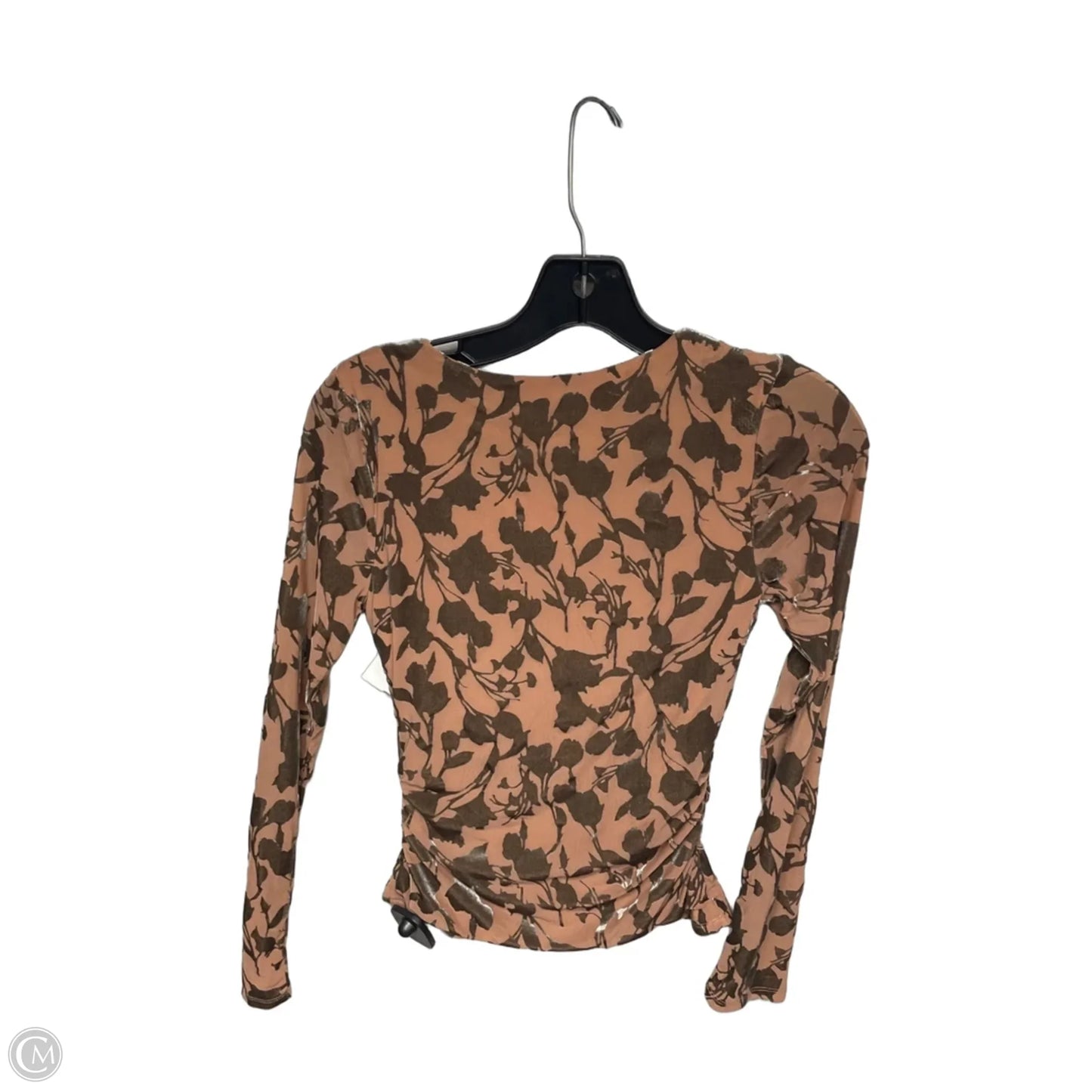 Top Long Sleeve By Astr In Brown & Grey, Size: S