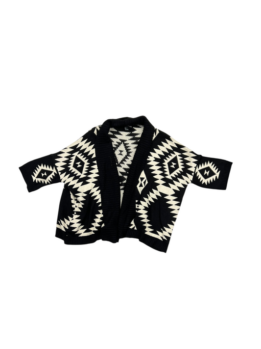 Sweater Cardigan By Forever 21 In Black & White, Size: S