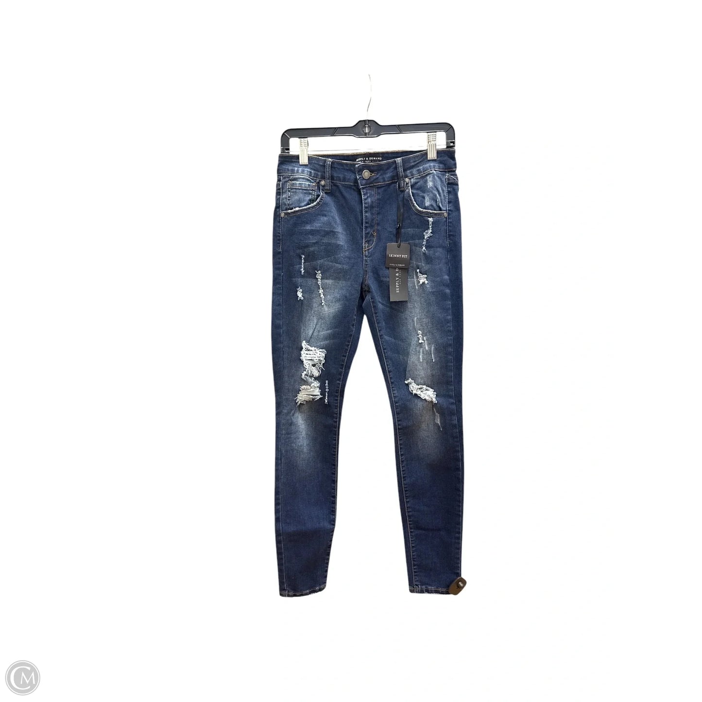 Jeans Skinny By Supply & Demand In Blue Denim, Size: 12