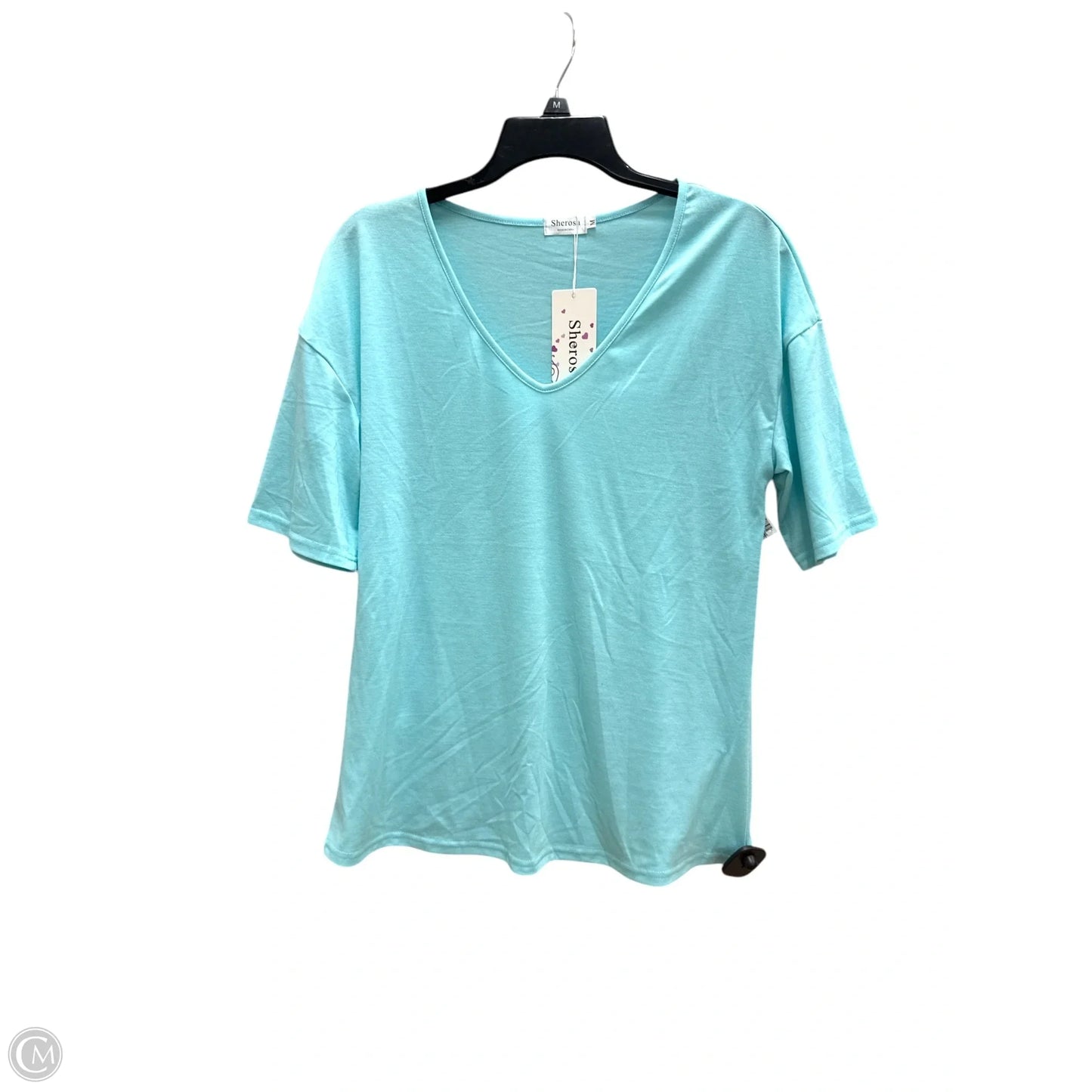 Top Short Sleeve Basic By Clothes Mentor In Aqua, Size: M