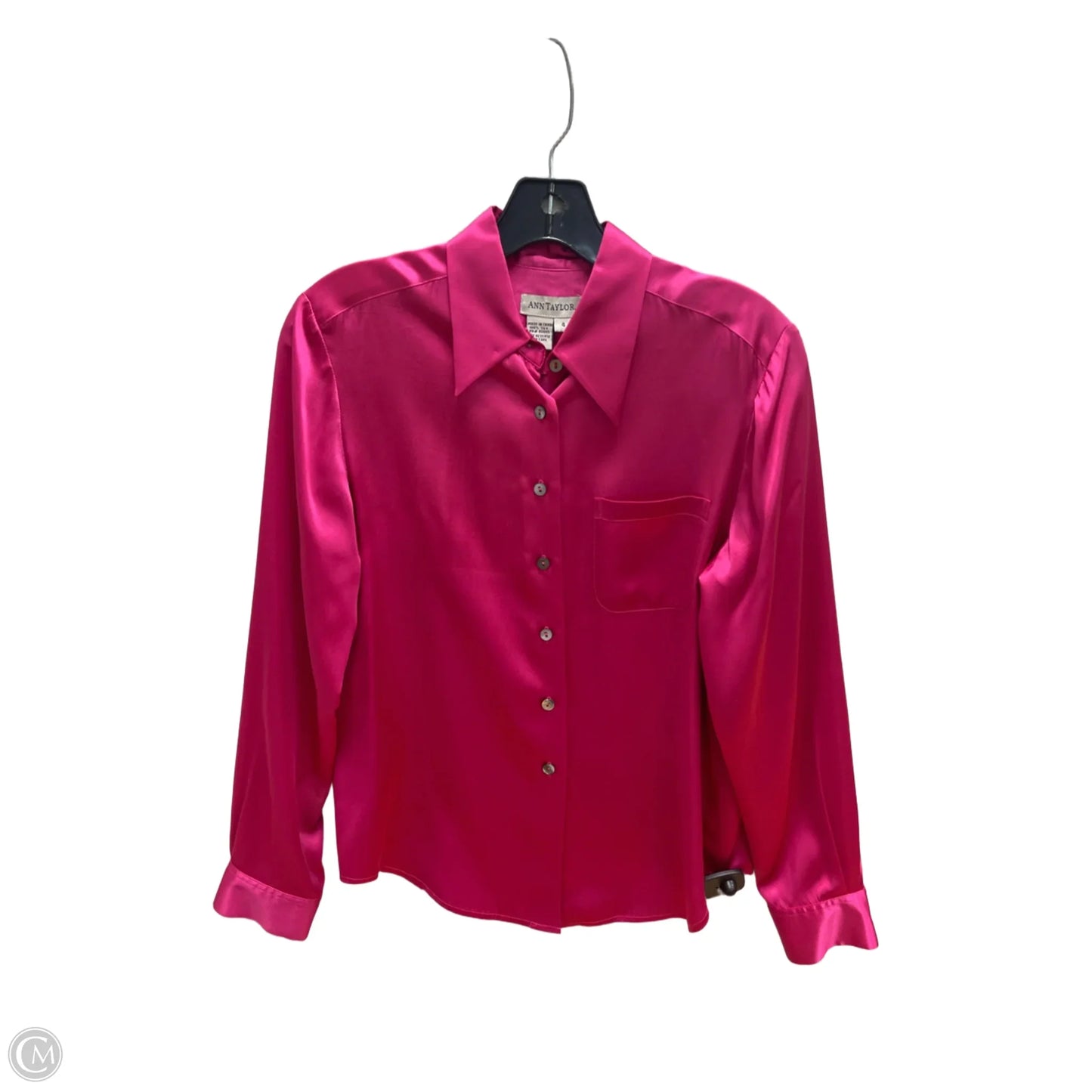Top Long Sleeve By Ann Taylor In Pink, Size: 4