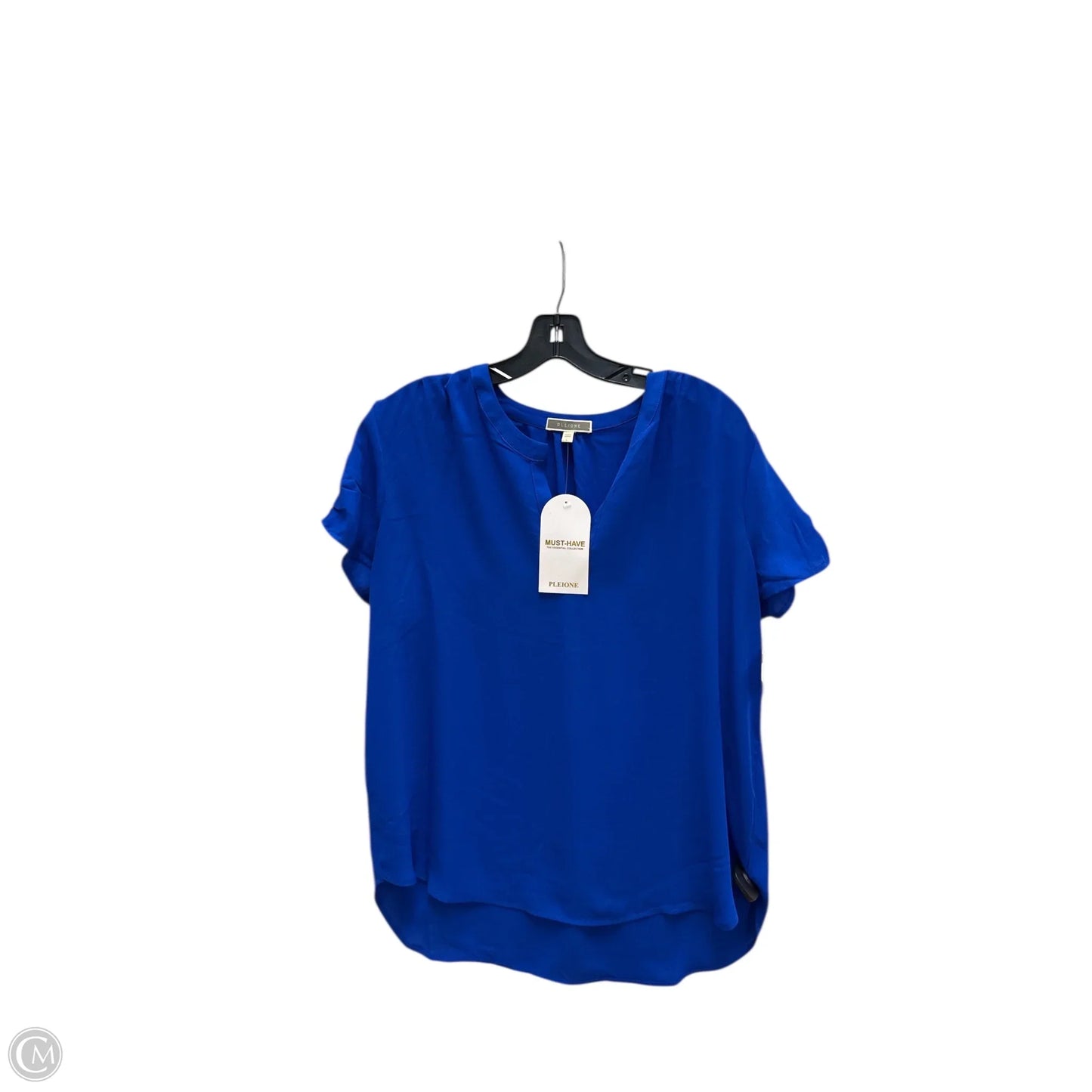 Top Short Sleeve By Pleione In Blue, Size: L