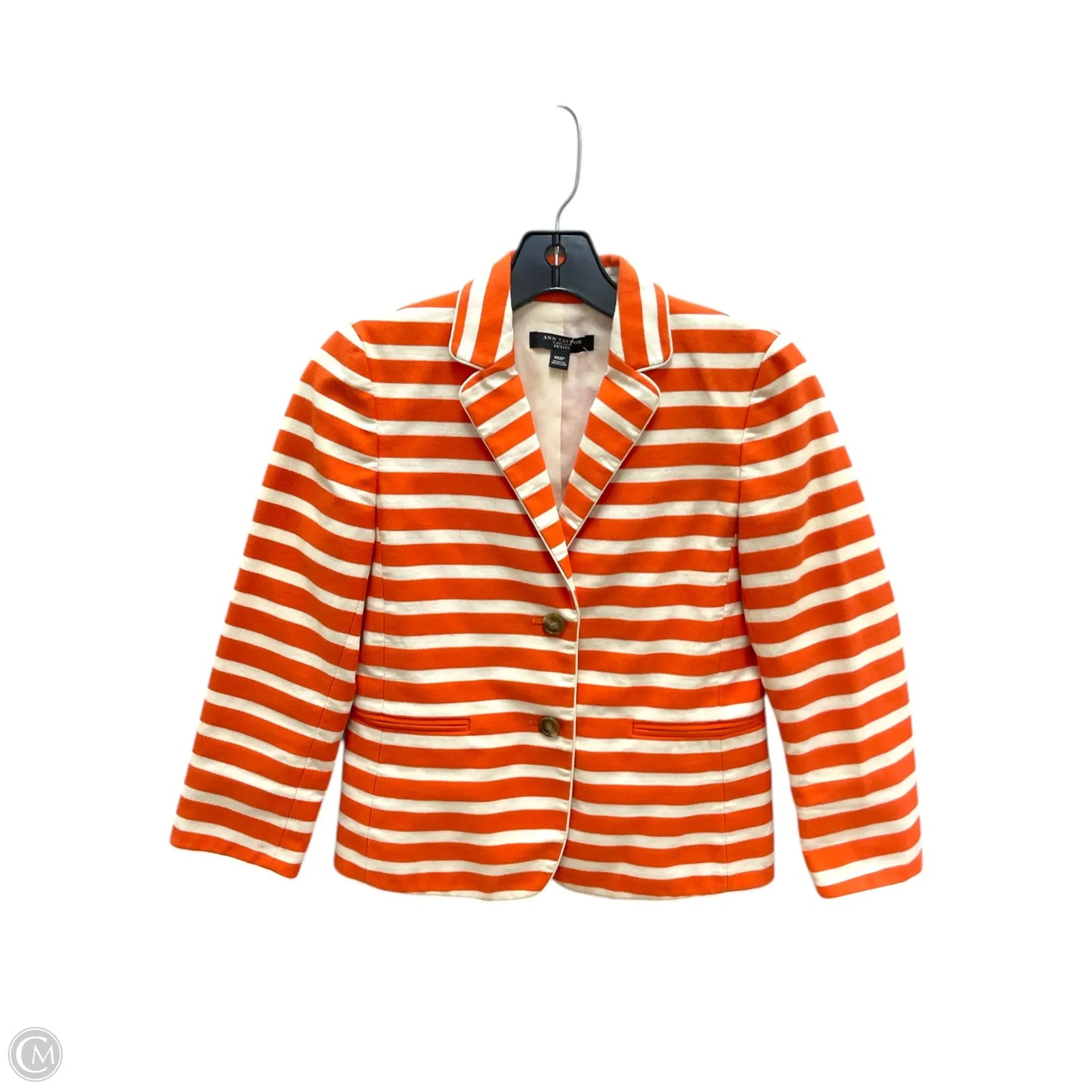 Blazer By Ann Taylor In Cream & Orange, Size: Xxsp