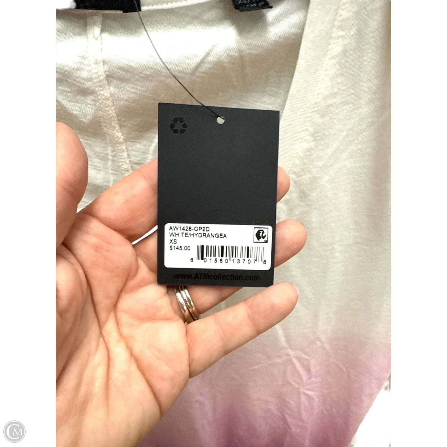 Top Short Sleeve Basic By Atm In Purple & White, Size: Xs