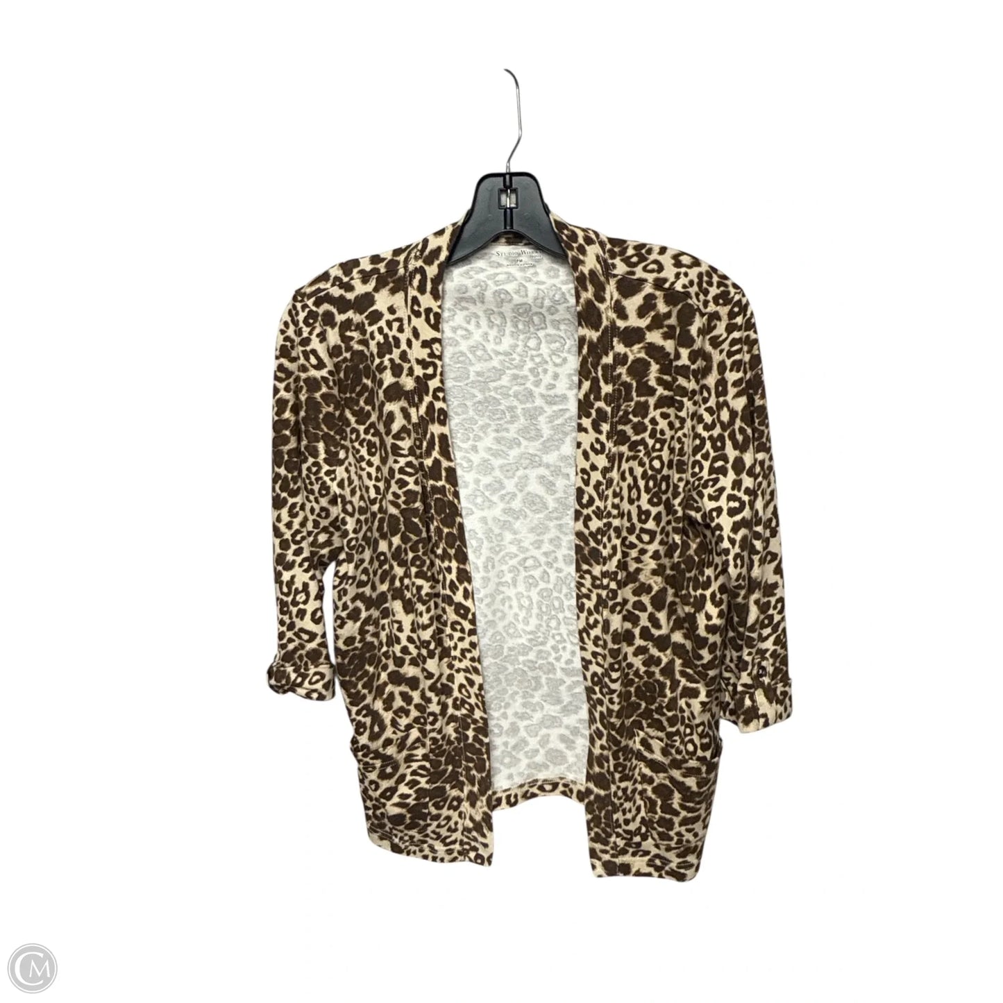 Cardigan By Studio Works In Leopard Print, Size: Mp