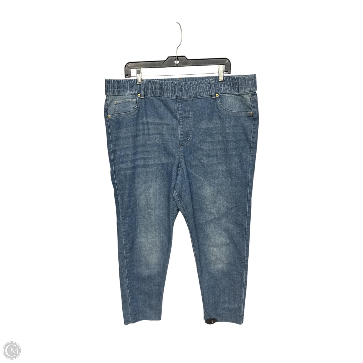 Jeans Cropped By Just Be In Blue Denim, Size: Xl