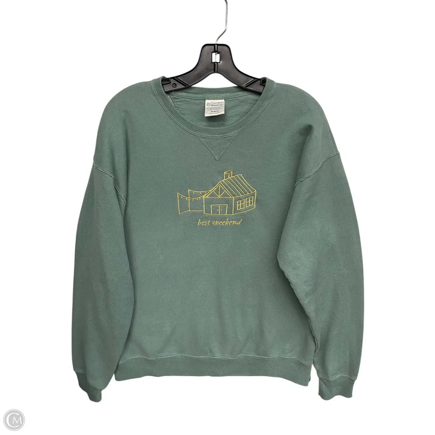 Sweatshirt Crewneck By Clothes Mentor In Green, Size: M