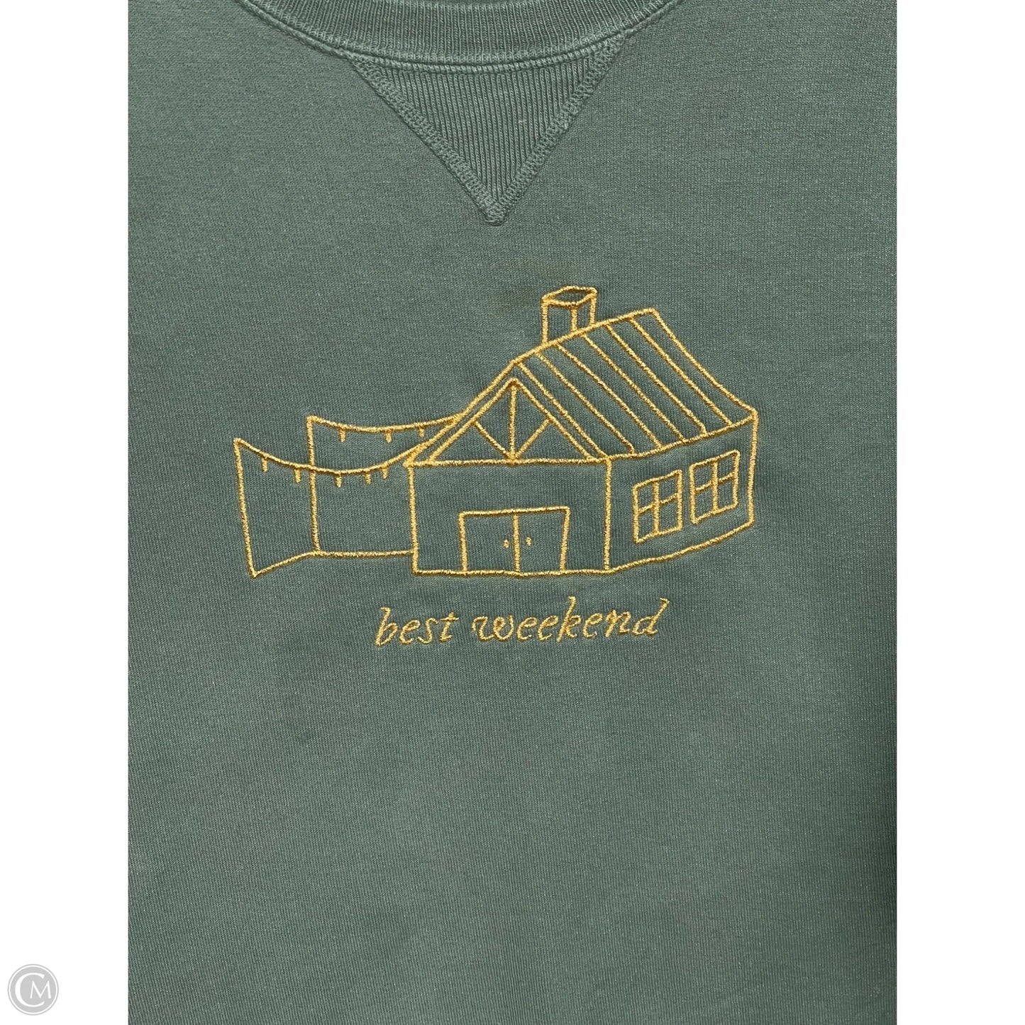 Sweatshirt Crewneck By Clothes Mentor In Green, Size: M