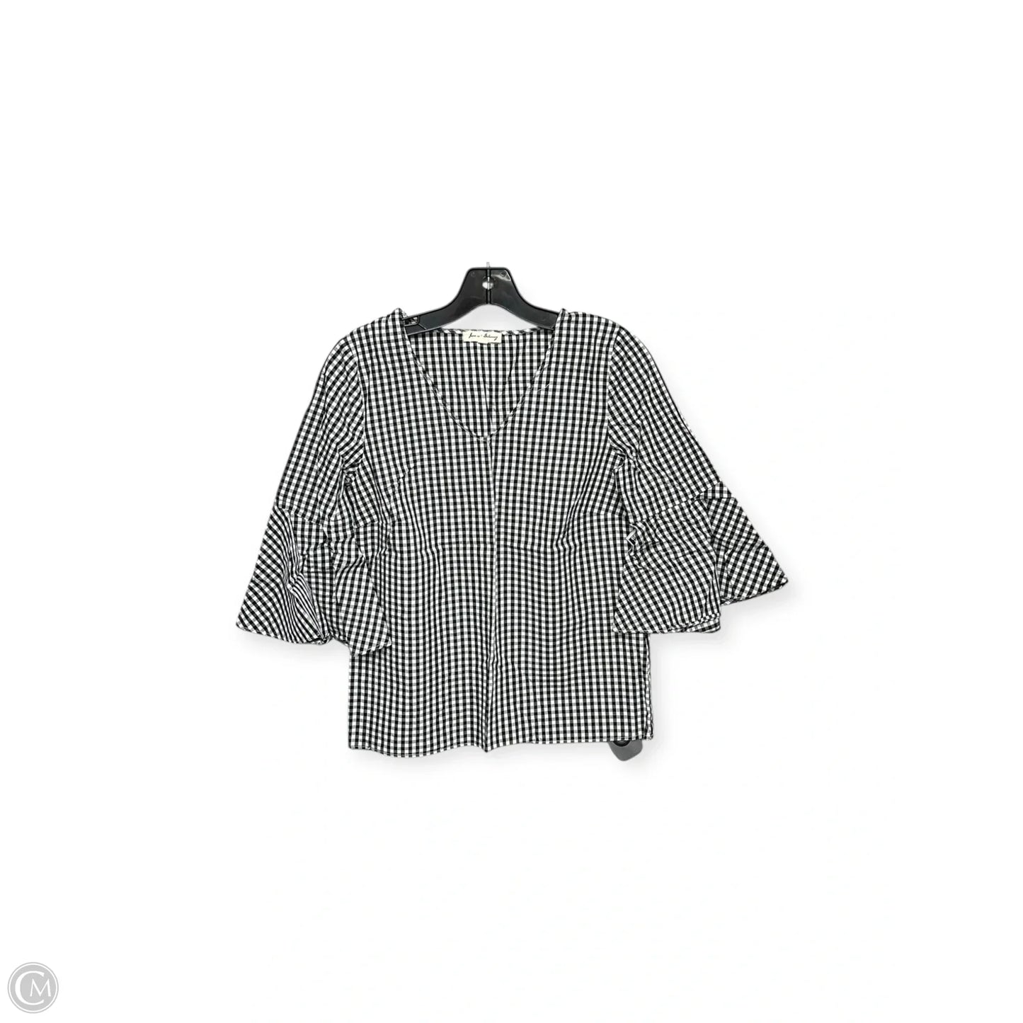 Top 3/4 Sleeve By Jane And Delancey In Checkered Pattern, Size: Xs