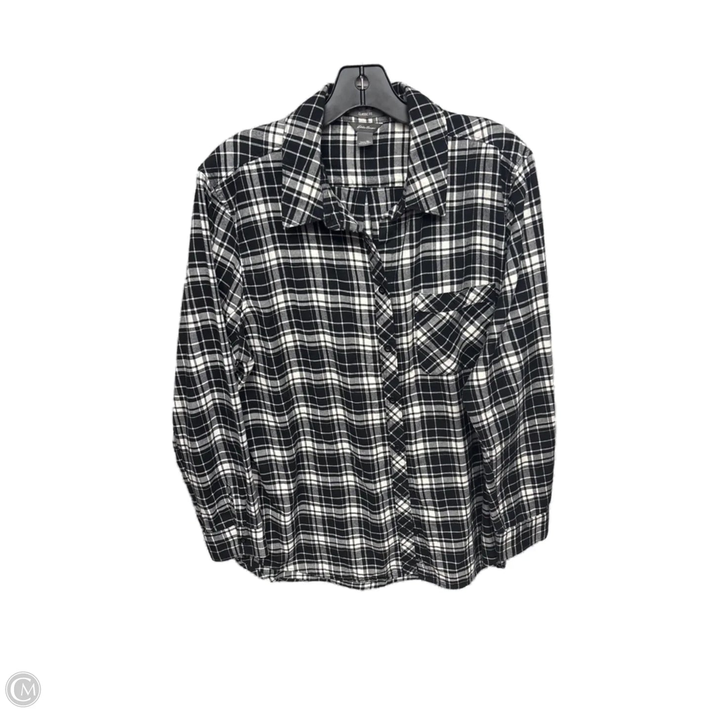 Top Long Sleeve By Eddie Bauer In Plaid Pattern, Size: Xl