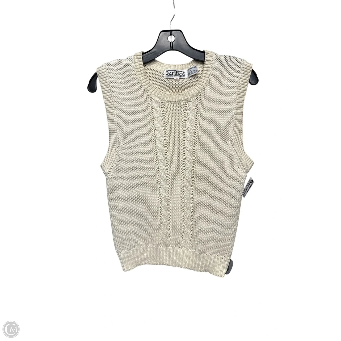 Vest Sweater By Clothes Mentor In Cream, Size: M