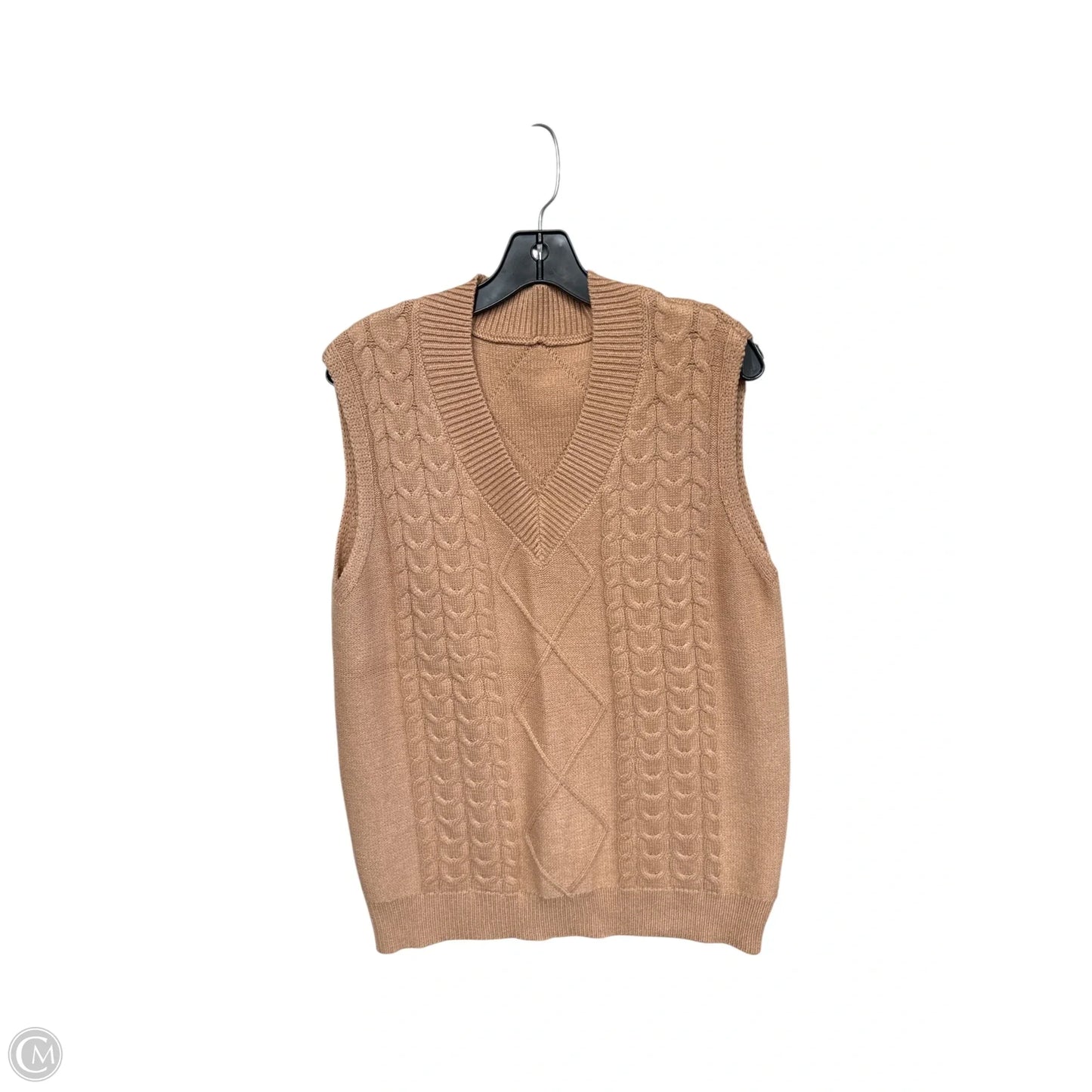 Vest Sweater By Clothes Mentor In Brown, Size: L