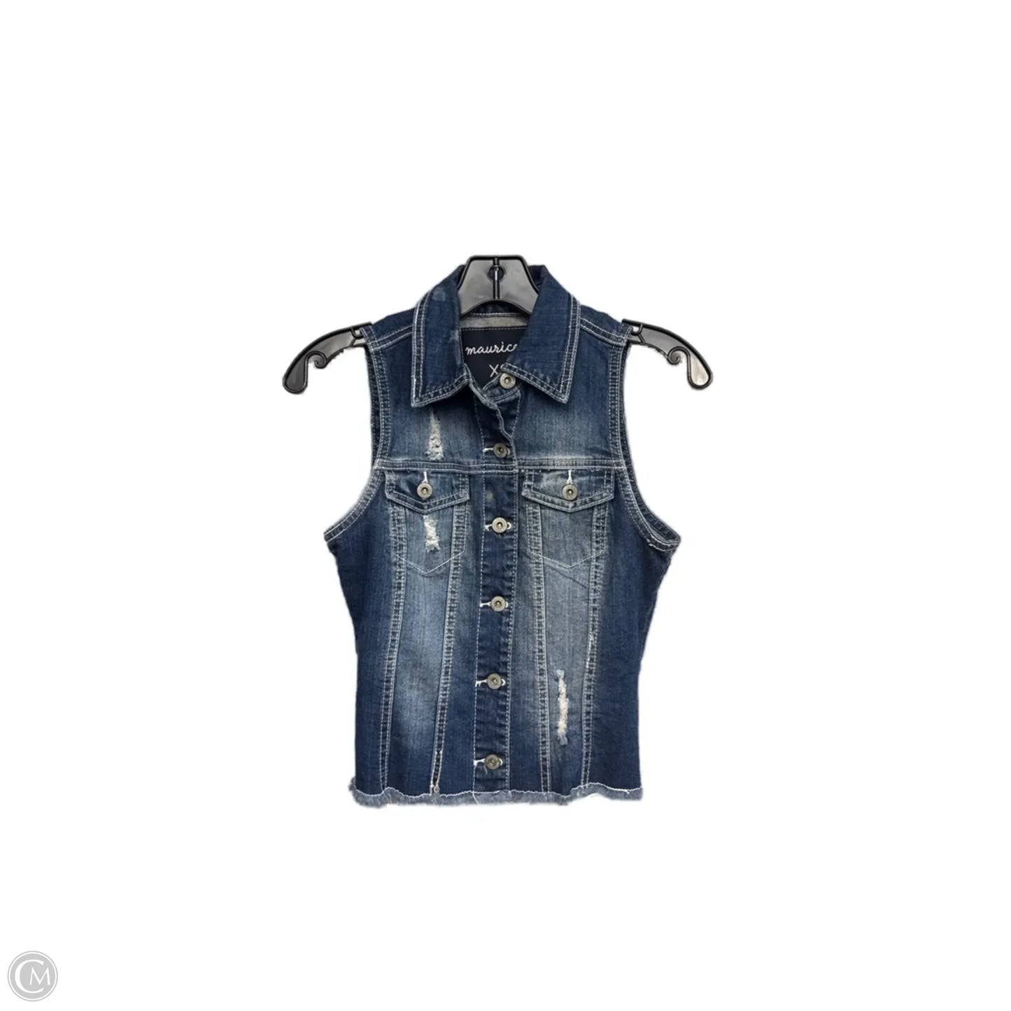 Vest Other By Maurices In Blue Denim, Size: Xxl