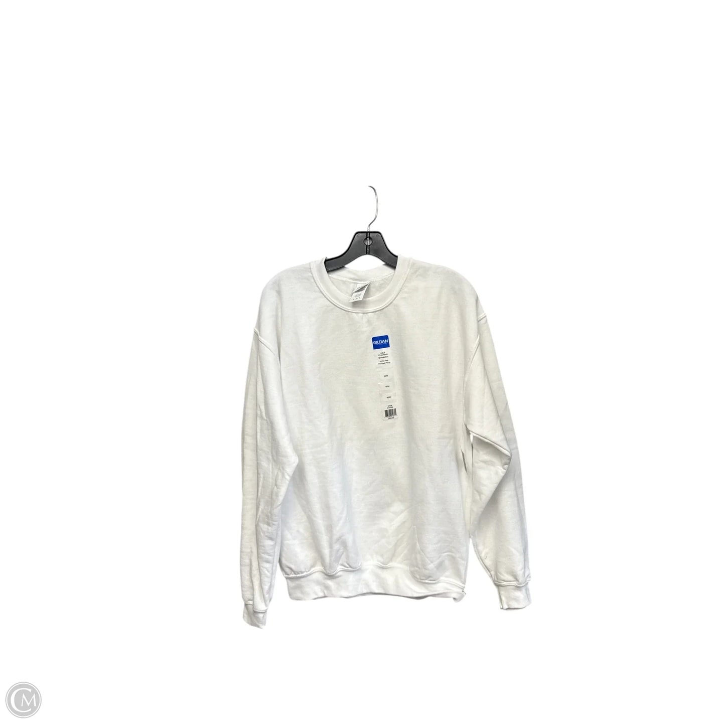 Sweatshirt Crewneck By Gildan In White, Size: M