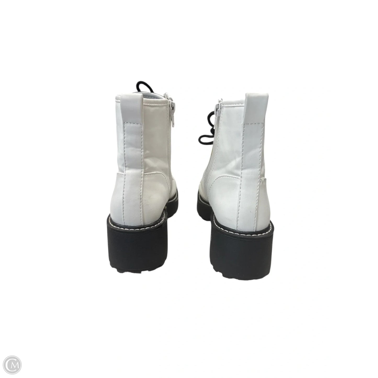 Boots Combat By Madden Girl In Black & White, Size: 6.5