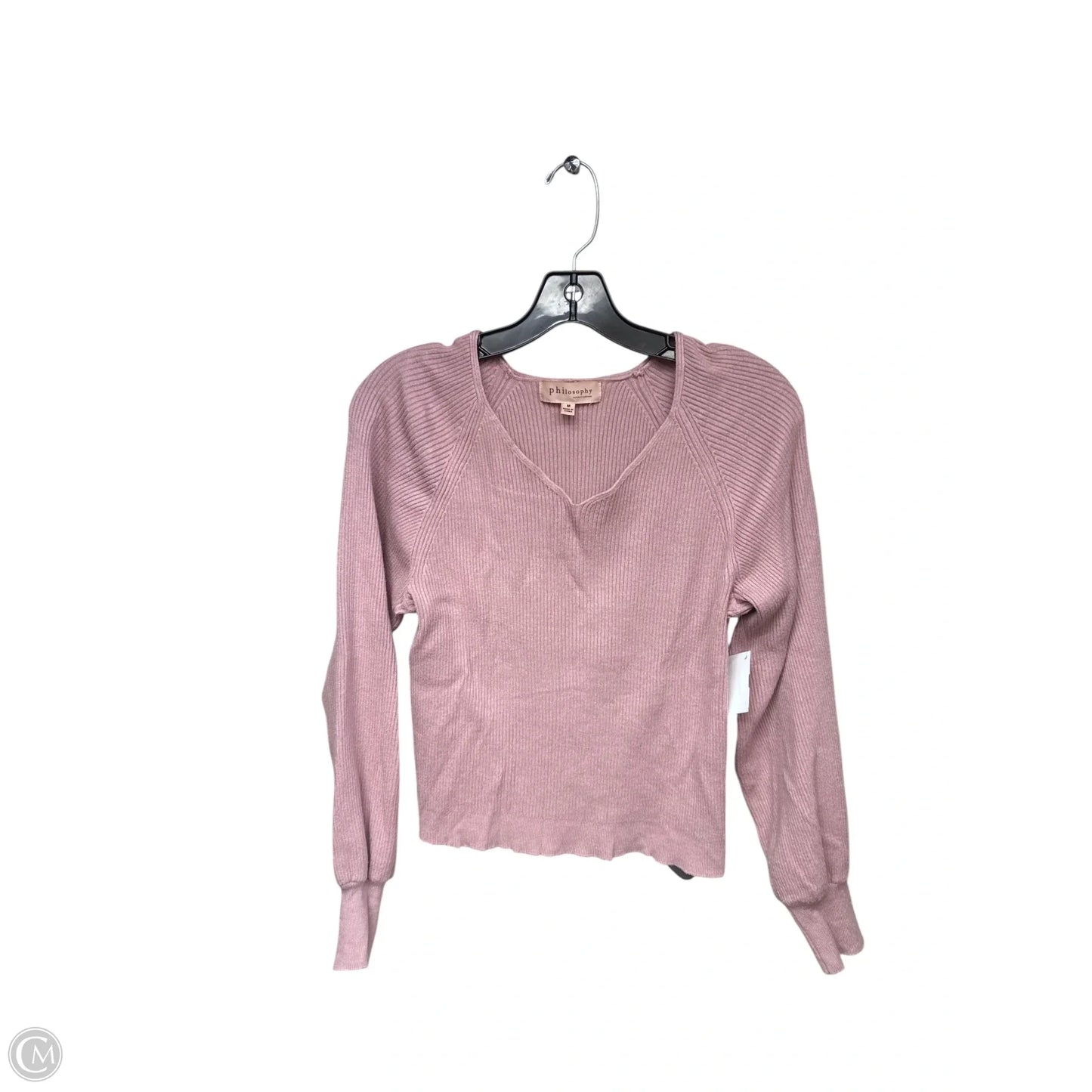 Top Long Sleeve By Philosophy In Purple, Size: M
