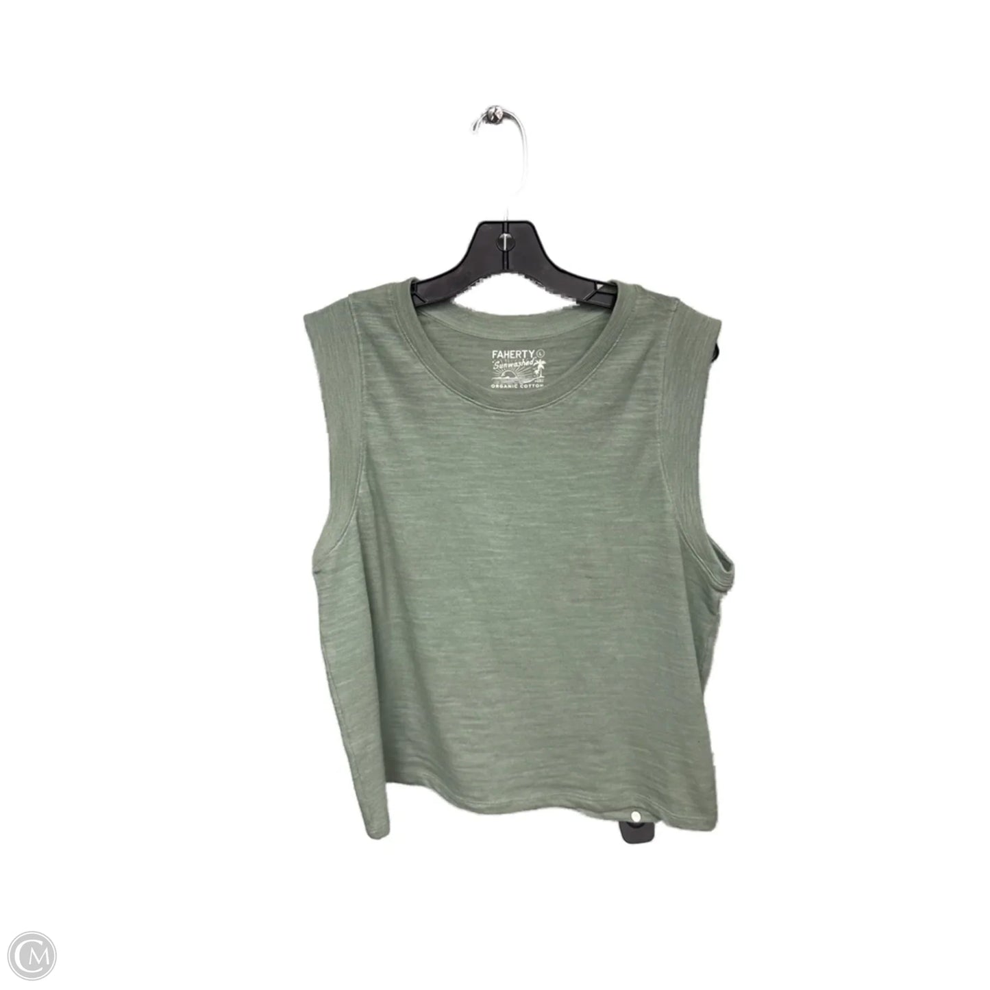 Top Sleeveless By Faherty In Green, Size: L
